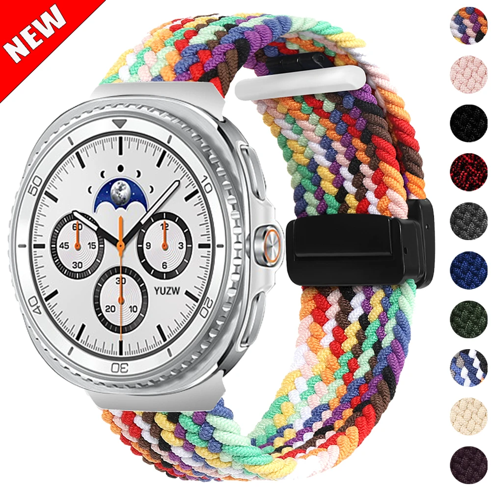 Für Samsung Galaxy Watch 8 Armband 44 mm 40 mm Zubehör Magnetisches Nylon geflochtenes Sportarmband Correa Galaxy Watch 8 Classic Band