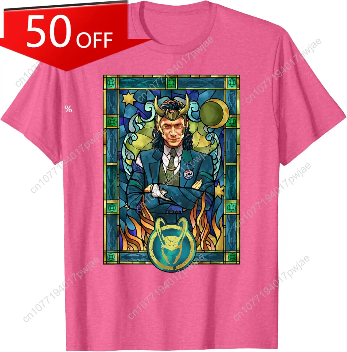 

Marvel Loki Stained Glass Portrait T-Shirt