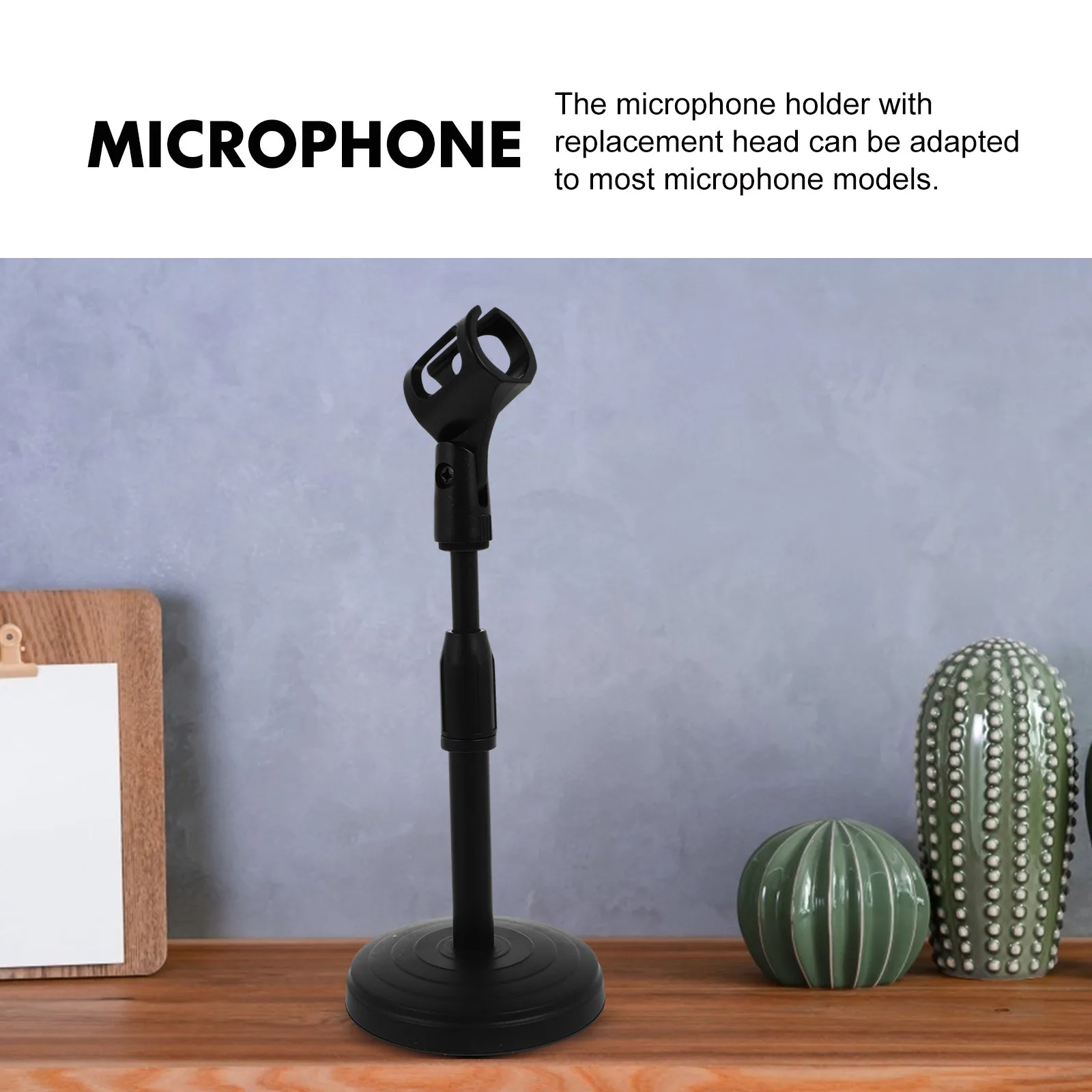 

1 pc Adjustable Desktop Microphone Stand Black Mic Holder For Broadcasting Podcasting Studio Recording Live Streaming Mic Mount
