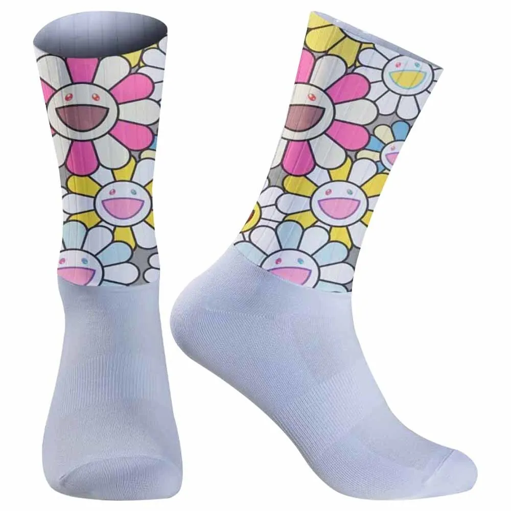 

Road Cycling socks Bike Printed Bicycle Socks New Male Mens Women Summer Polyester Socks