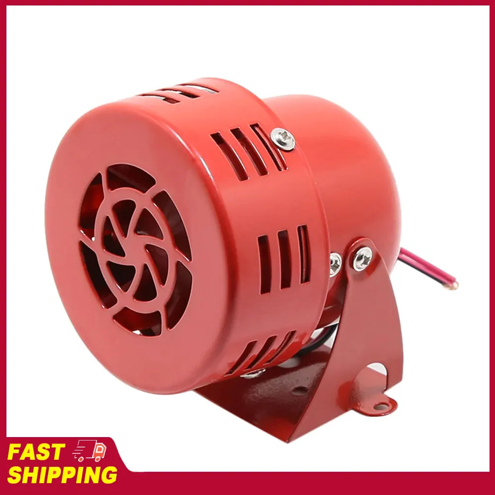 Buzina de Alarme de Ataque Aéreo, Som Alto Vermelho Estilo Anos 50, 12V 105dB, Acionada por Motor Elétrico para Carro, Caminhão, Motocicleta e Ferramentas