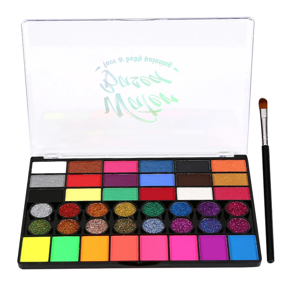 1 set 42 Color Face Painting Set Water Soluble Kids Makeup Palette 42 Colors Festival Supplies Body Paint