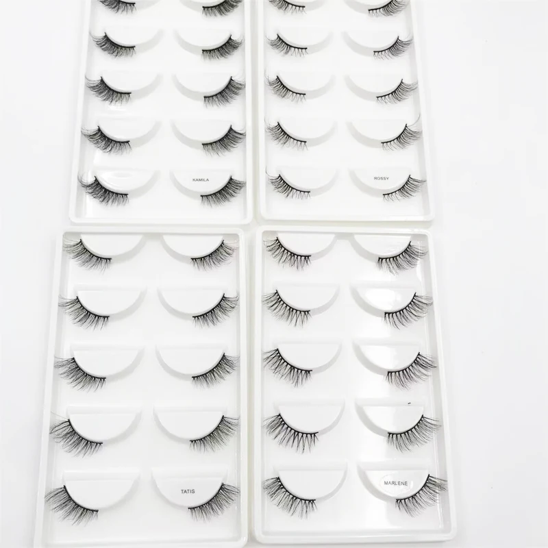 Pestañas de visón 3D hechas a mano, diseño único, delgado, Flexible, suave, rizado, contorno de ojo de gato, extensión de pestañas de esquina, calidad pura