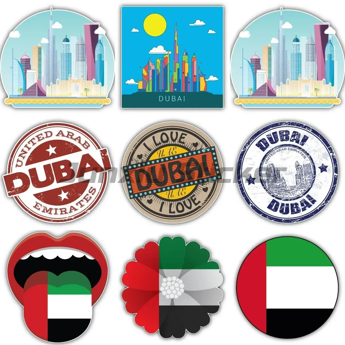 

Vinyl I Love Dubai UAE Travel Label Truck Car Window Bumper Sticker Car Motorcycle Logo Decal Laptop Phone Tablet PVC Decor