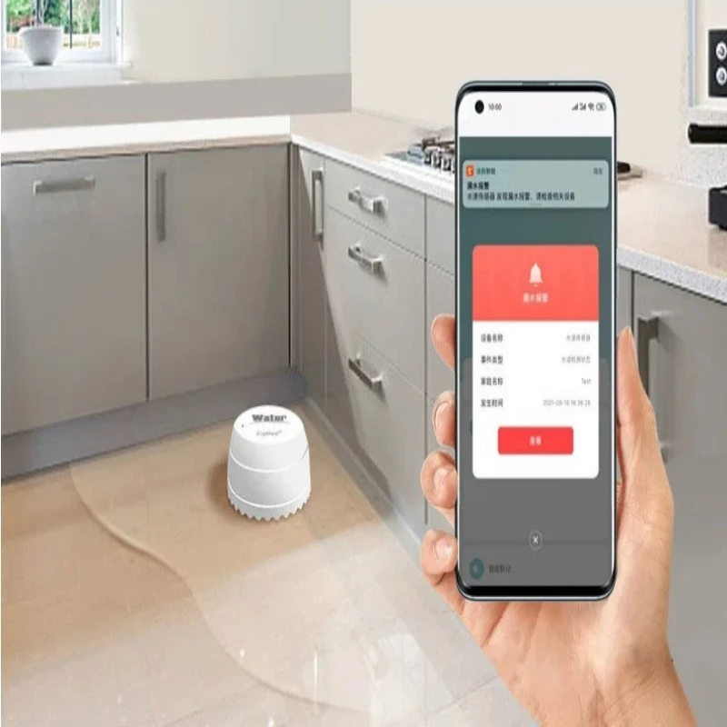 Imagem -03 - Zigbee-detector de Vazamento de Água Sensor de Inundação Tanque de Alarme Ligação de Água Completa Tuya Smart Life App Monitoramento Remoto