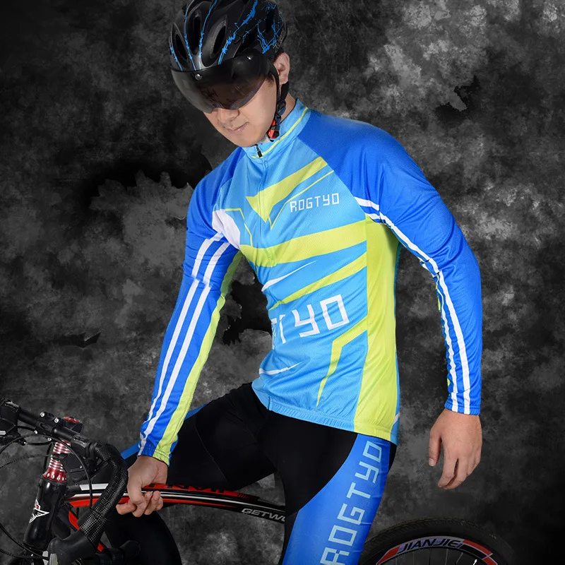 Cycling Suit for Men Long Sleeve Jersey Pants Set Men's T-shirt Clothes Maillot Cyclisme Man Bib Clothing 2025 Bicycle Padding