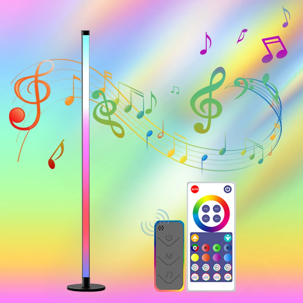 Smart RGB Dream Color Floor Lamp with Music Sync Modern 16 Million Color Changing Standing Mood Light with APP Remote Control