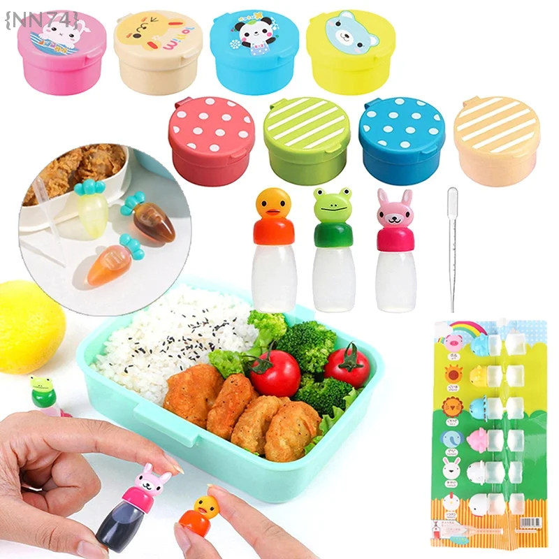 Mini Bento Box Animal Friend Soy Sauce Box Cartoon Sauce Bottle Tomato Sauce Honey Salad Sauce Container Bento Box Accessories