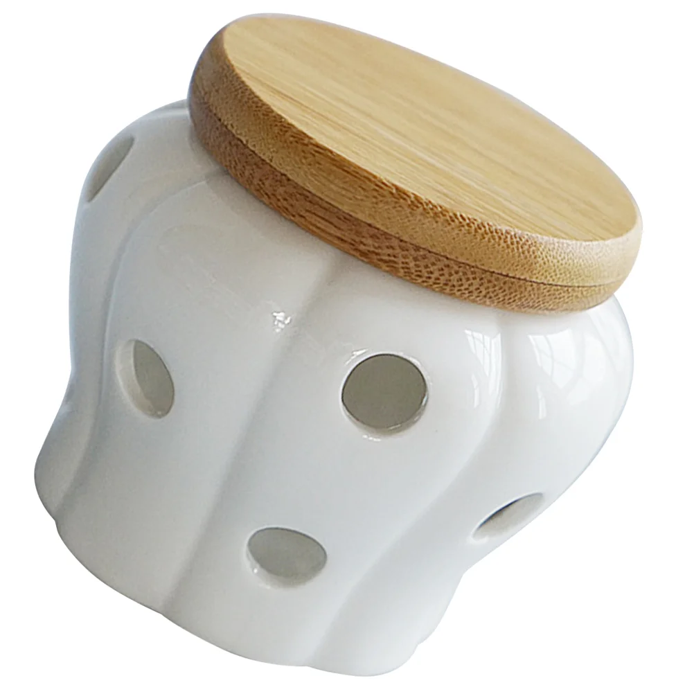 Potato Garlic Storage Jar Food Containers Lids Ginger Holder Bamboo Hollow Design Kitchen