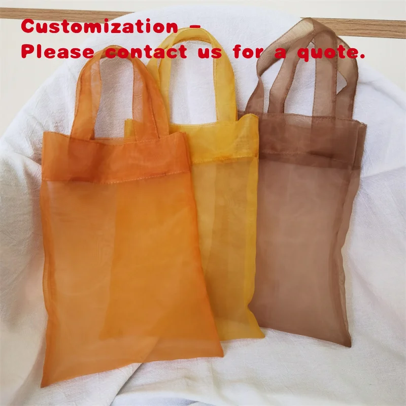 custom.Chuanghua Luxury Organza Tote Bags -Large Custom Printed Use Shopping Handbag and Grocery Bags