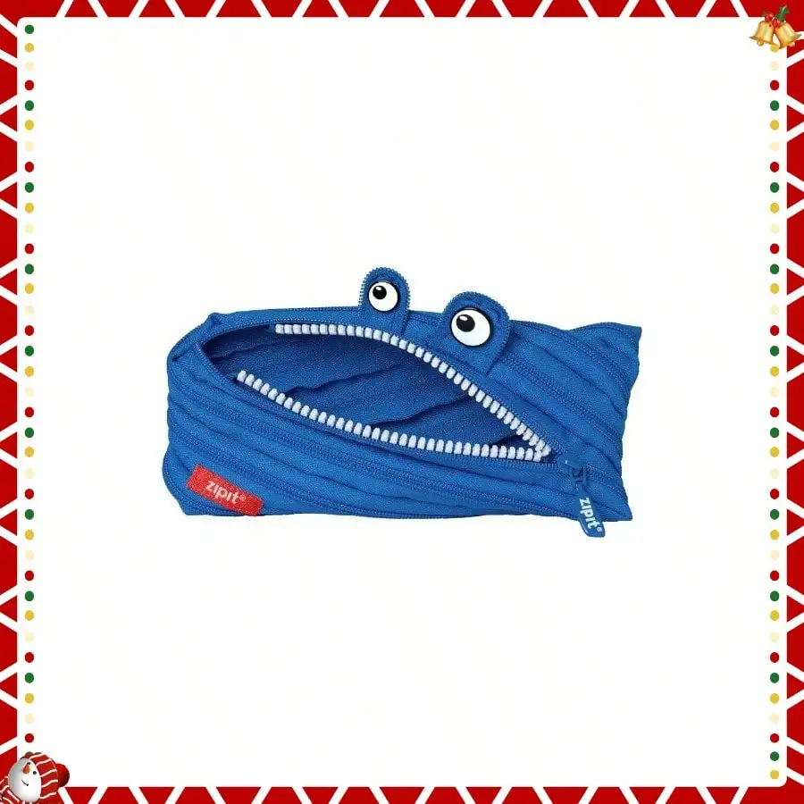 鉛筆、かわいいジッパーポーチ、男の子、女の子、ティーン向け、文房具バッグ、学校用、ブルー
