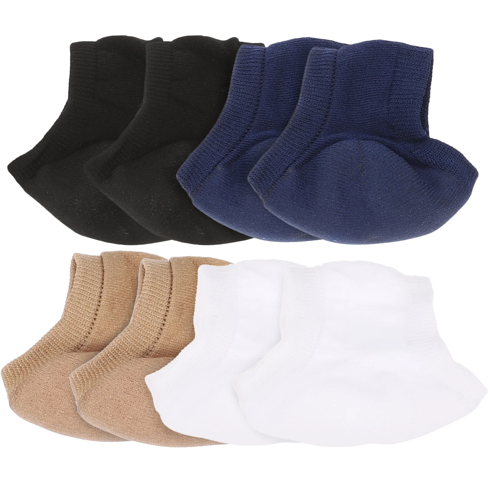 

4 Pcs Heel Socks for Cracked Feet Women Self Adhesive Soft Gel Moisturizing Toeless Reusable Cotton Protectors