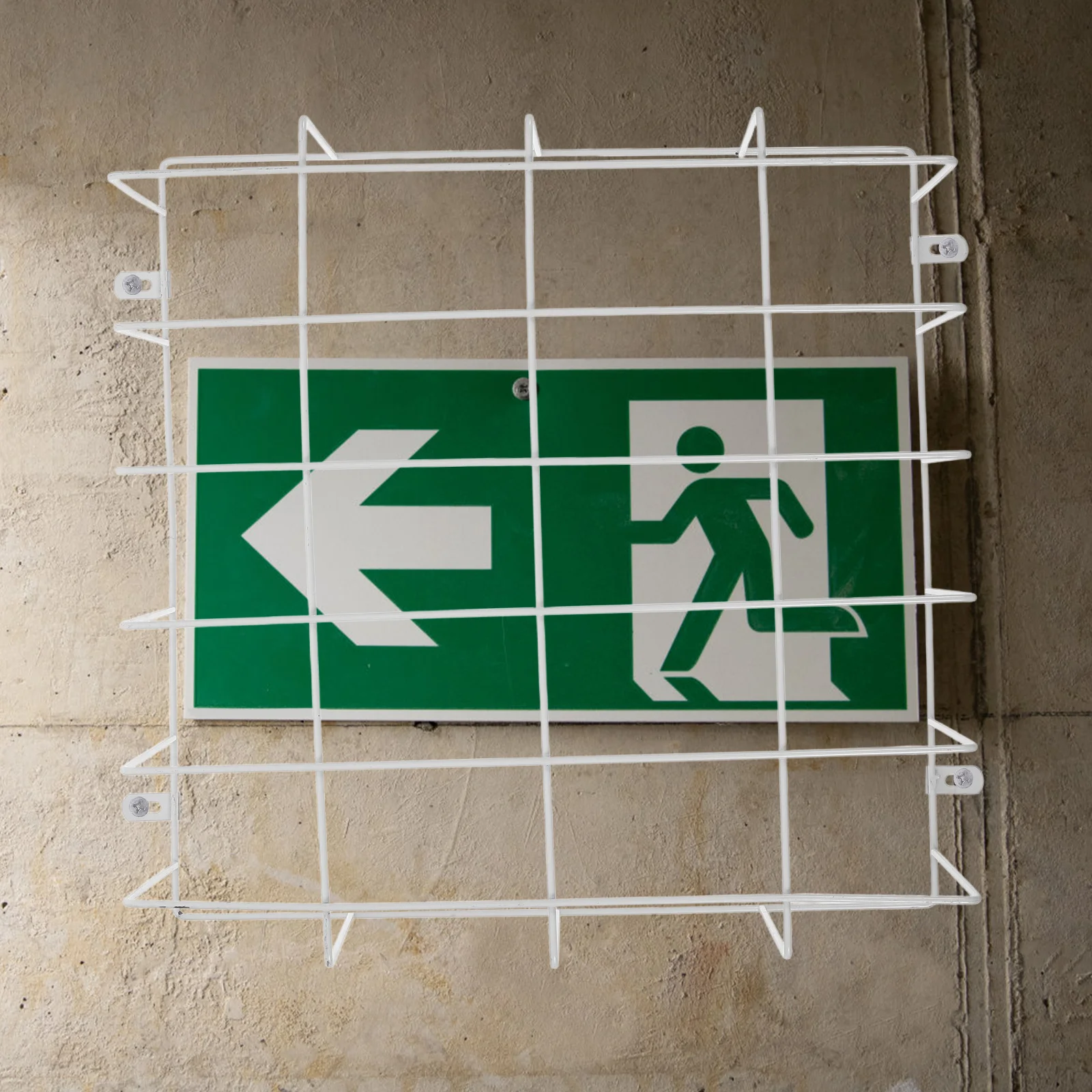 Cubierta de protección de luz de salida de emergencia de acero inoxidable, protector anticable montado en la pared, señal de salida, jaula de seguridad, tapón para daños