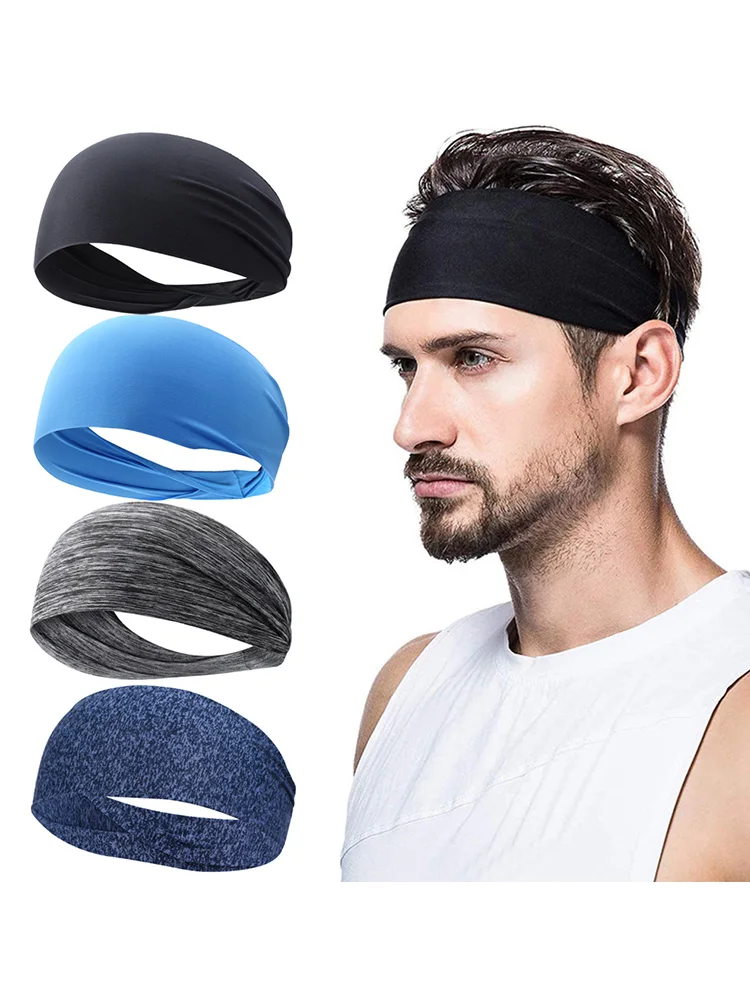 Elastic Headband Quick Dry Sweat Absorption Headdress Breathable Running Head Band for Yoga Running Biking