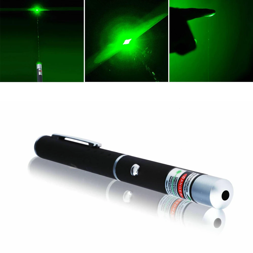 Laserpointer poderoso de alta potência com foco ajustável, ponteiro laser verde, cabeça laser vermelha, 532nm