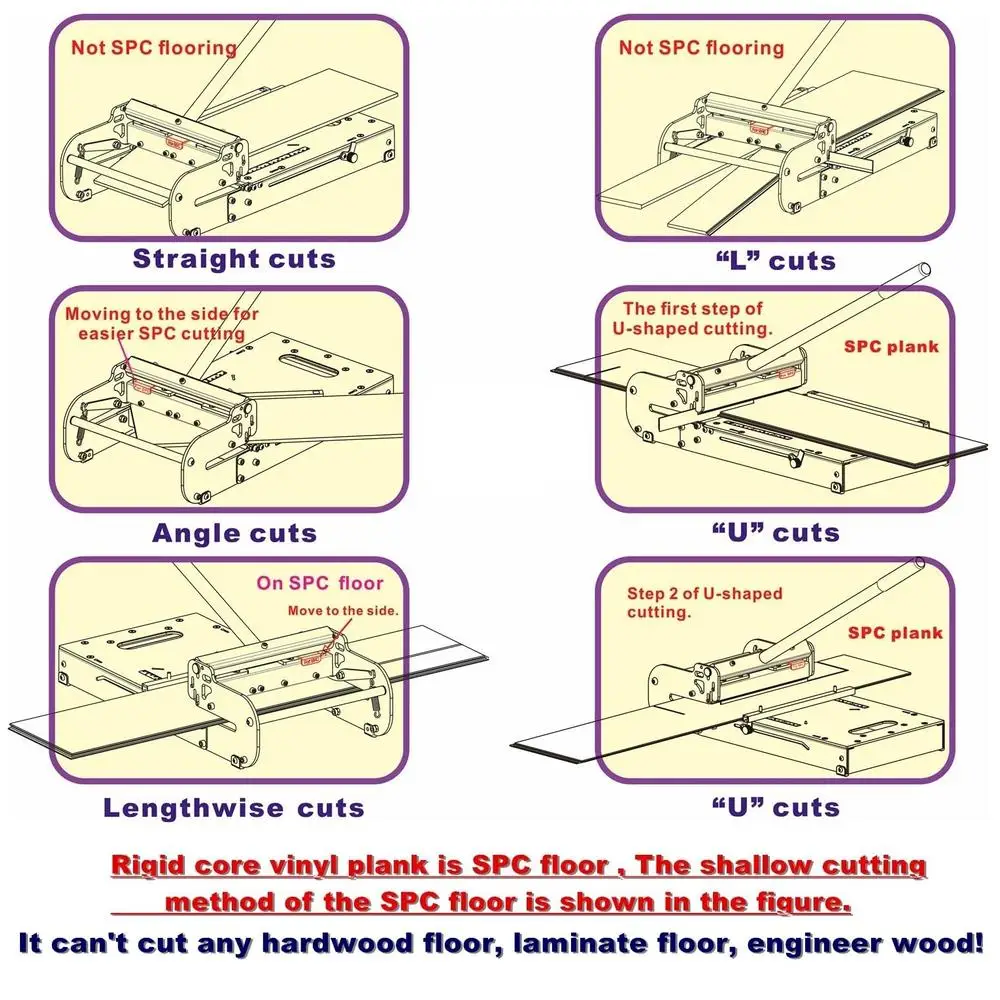 قاطع ألواح الفينيل 8.8 بوصة Pro LVP SPC RVP LVT VCT PVC WPC قاسية صلبة زاوية القطع الترجحية قياس دقيق