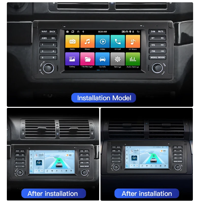 For BMW 5 Series X5 E39 E53 M5 520 523 525 528 530 Carplay Video Player Autoradio Car Radio Android 13 Auto Audio Multimedia GPS