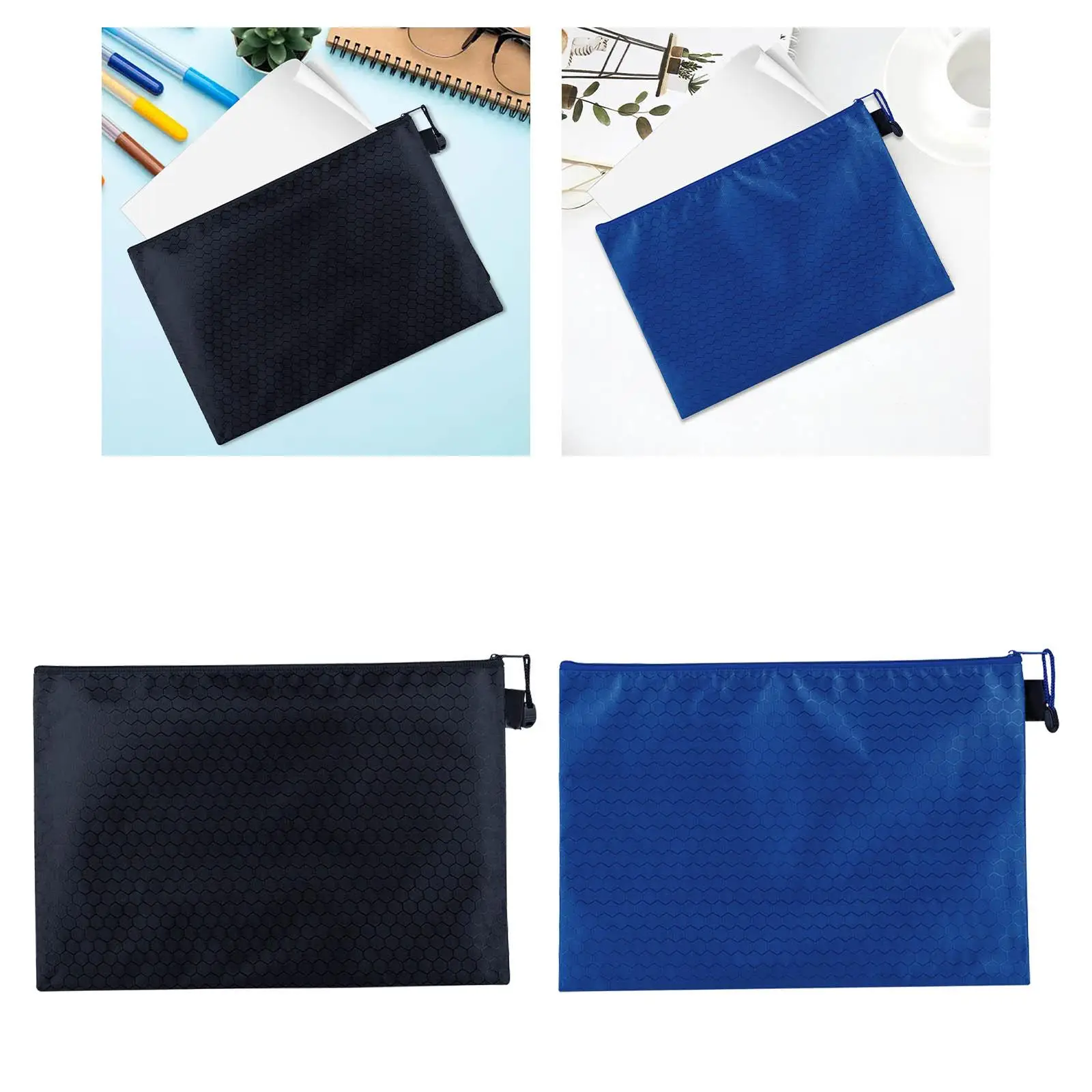 Zipper Pouch B5 Portable Document Envelopes Letters Receipts Organizer Zip File Folder for School Business Meeting Travel Office