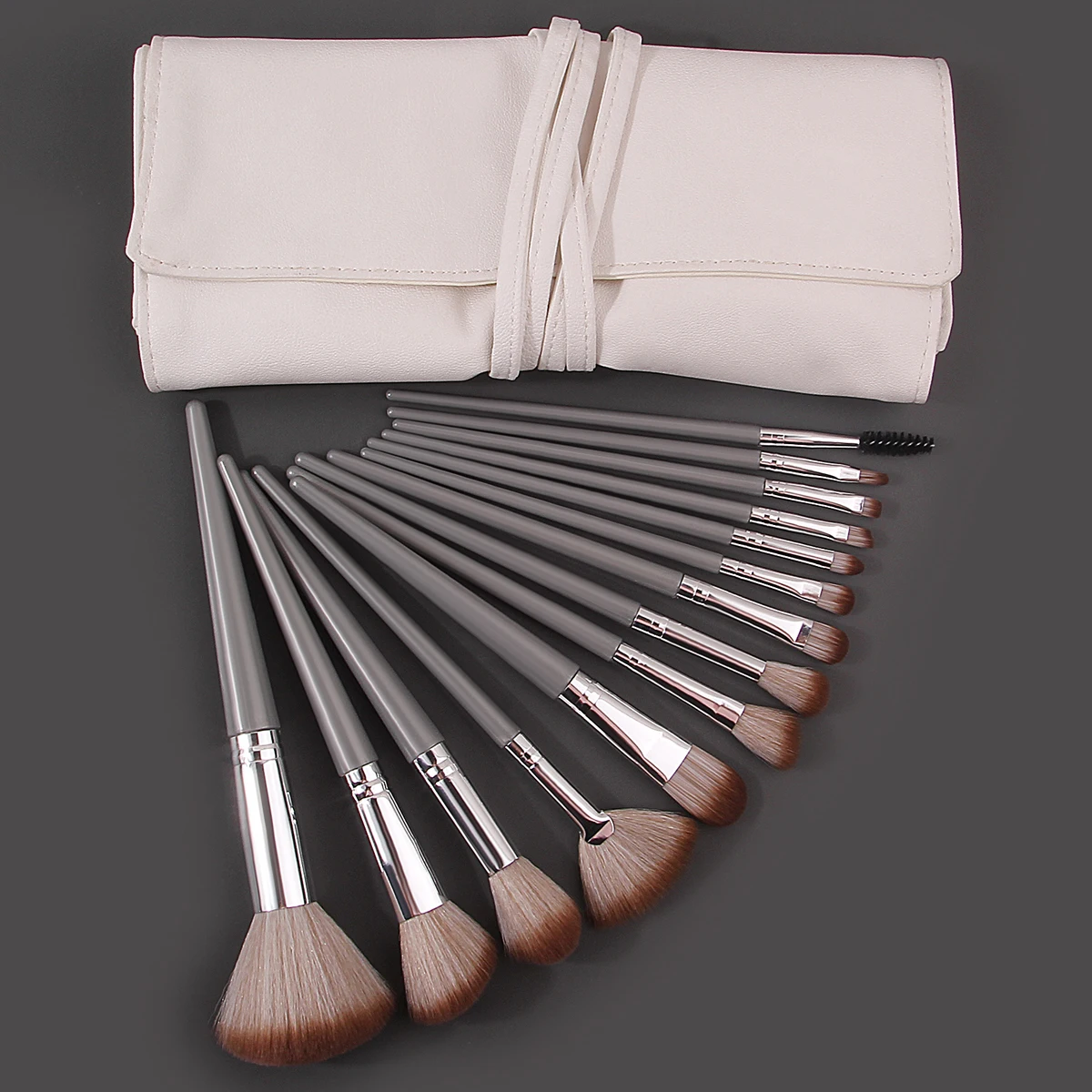 14pcs soft loose powder blush Eyeshadow concealer Facial makeup brush set +1pcs makeup brush storage strap bag