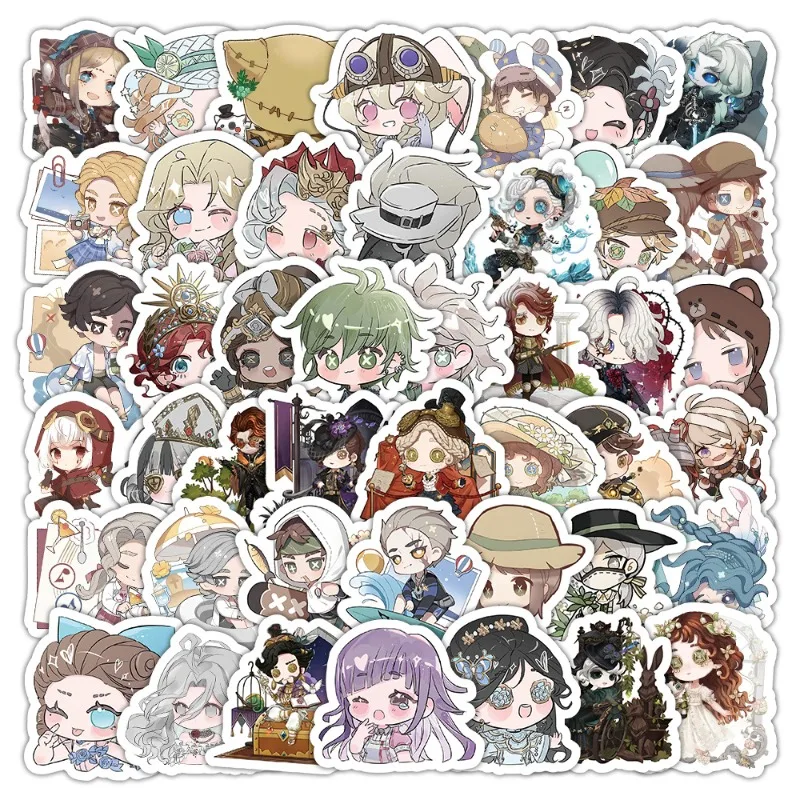 100/50/30PCS Identity V Popular Animation Peripheral Water Cup Mobile Phone Case with Glue and Waterproof Decorative Stickers