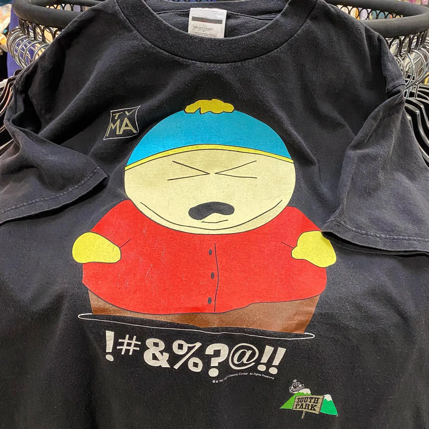 Wang Has Disease Studio 90s  Profanity Print Short Sleeve American Classic Animation Funny T-Shirt Cotton round Neck