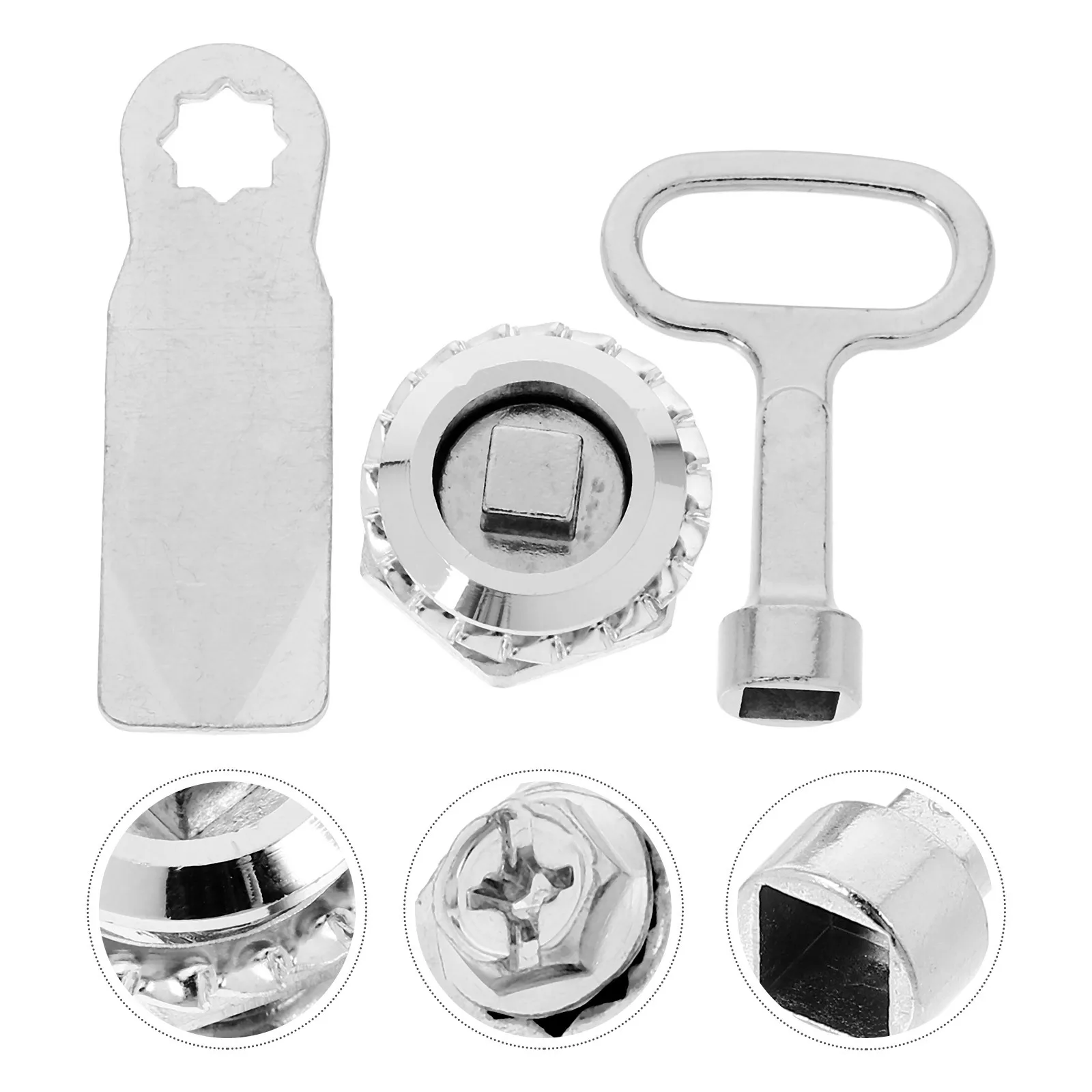 

1 Set File Cabinet Square Key Tubular Hook Lock Mailbox Security For Toolboxes Drawers Distribution Cabinets Alloy