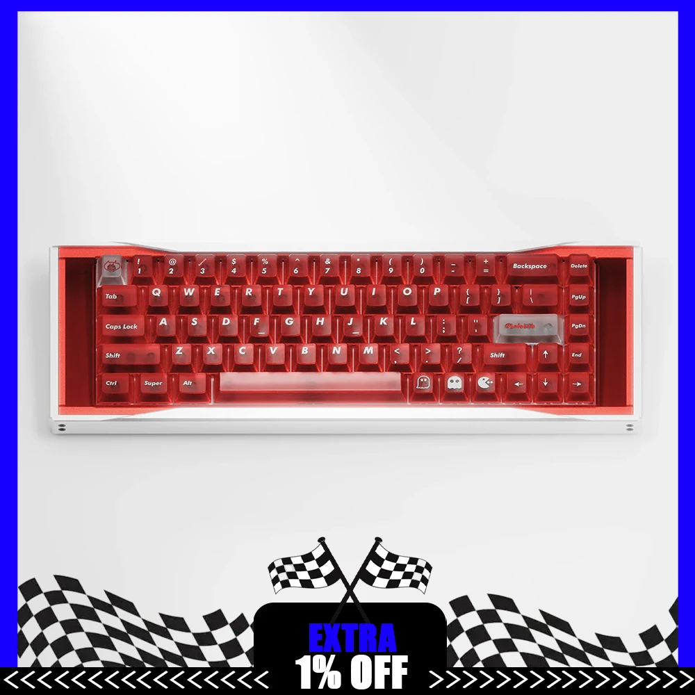 

LeleLab SupSupABS PC Keycaps Red Fog Permeable Keycap Original Factory Personalized Keyboard Keycaps Customized PC Gifts