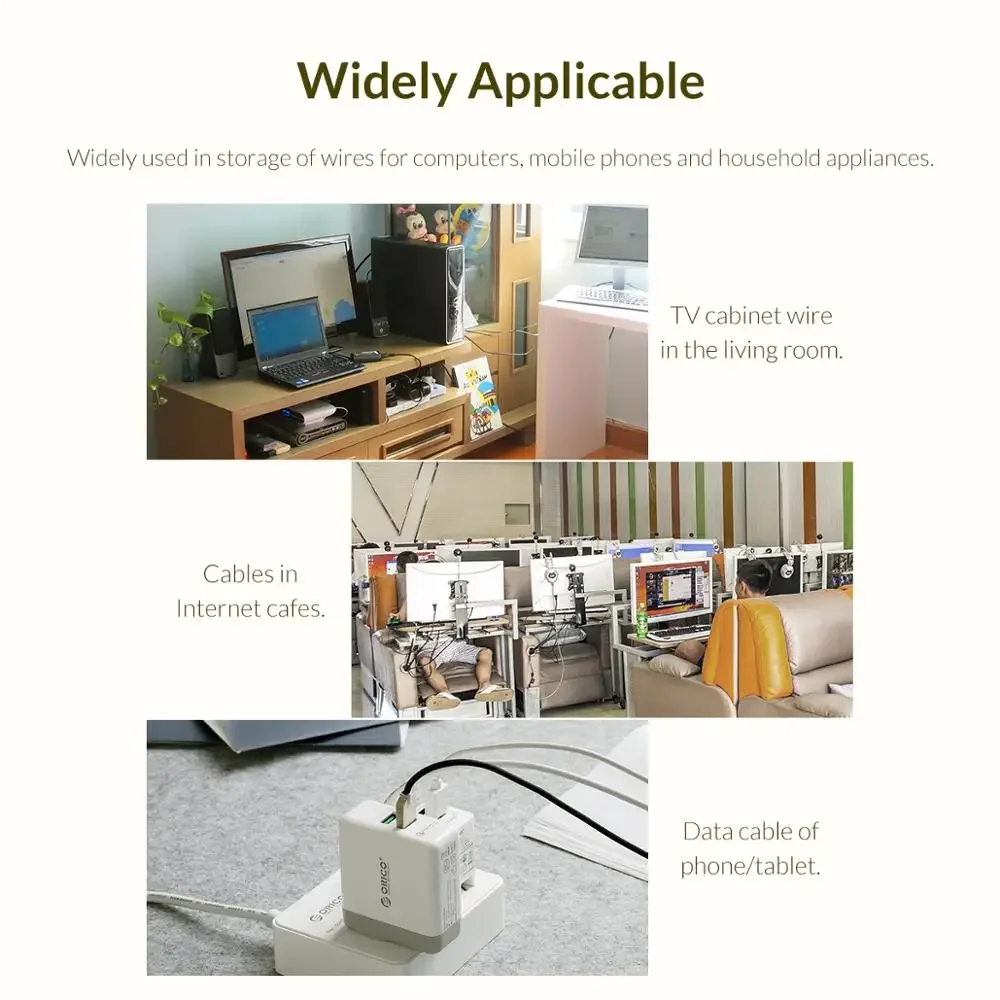 orico Cable Ties Cables Organizer Wire Winder Earphone Holder Cord Protector Audio Line Organizador Holder Phone Accessories