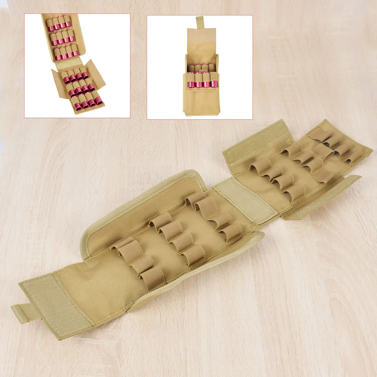 25 Round Shell Pouch 12 Gauge 12GA Shotgun Reload Molle Magazine Holder Outdoor Hunting Hiking Ammo Bullet Mag Waist Bag