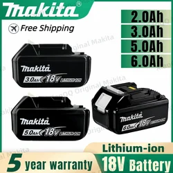 Original MAKITA 18V Rechargeable Battery 18V 3Ah 5Ah 6Ah Lithium Ion Cell With Battery indicator For Makita Power Tools Battery