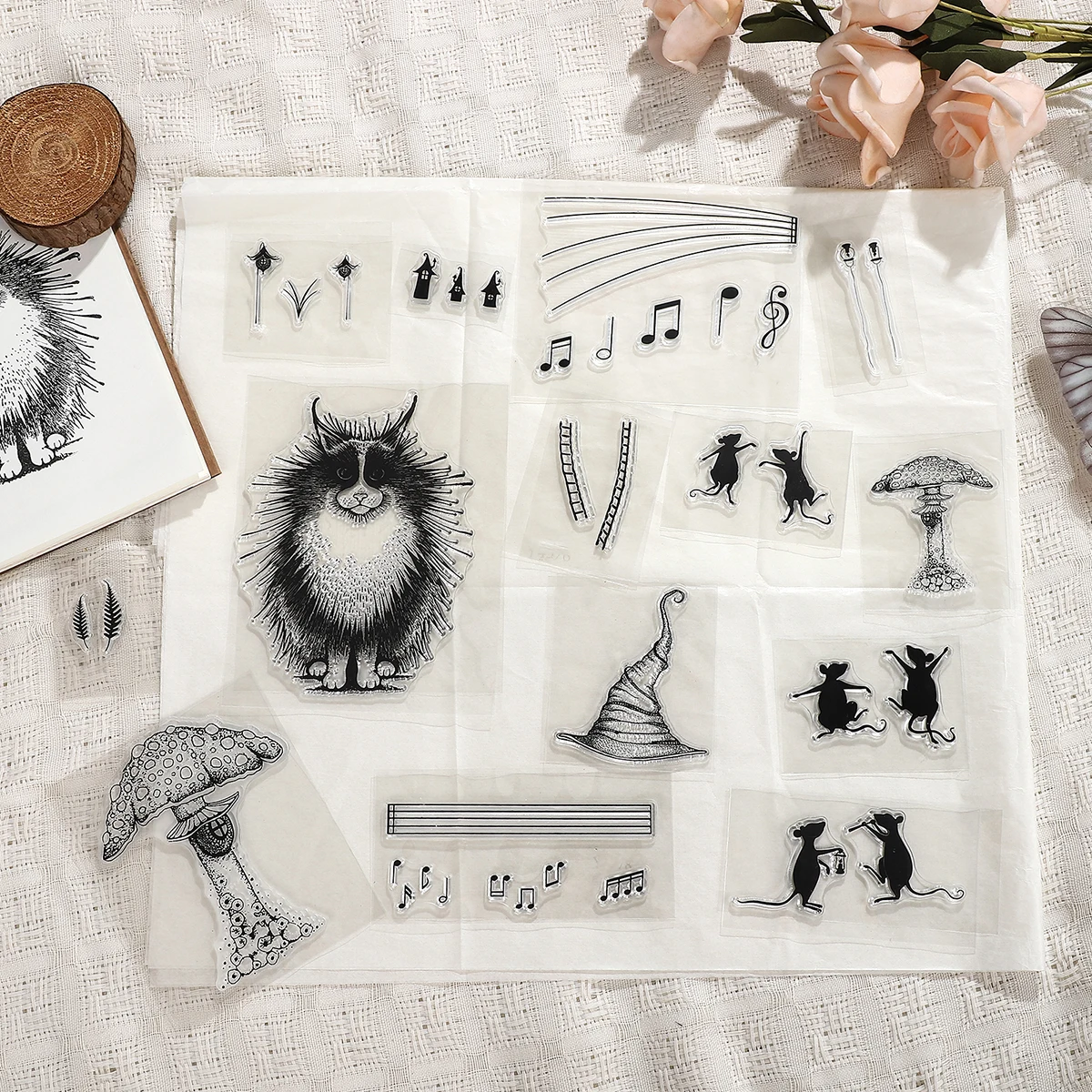 Fairy Tale Fairy Mouse Series Vintage Landscaping Silicone Stamp Creative DIY Journal Student Supplies Stationery