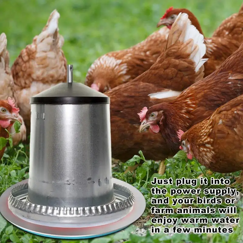 Poultry Water Heater Constant Temperature Control Poultry Drinker Heater Base Animal Water Heater Deicer for Birds Chickens