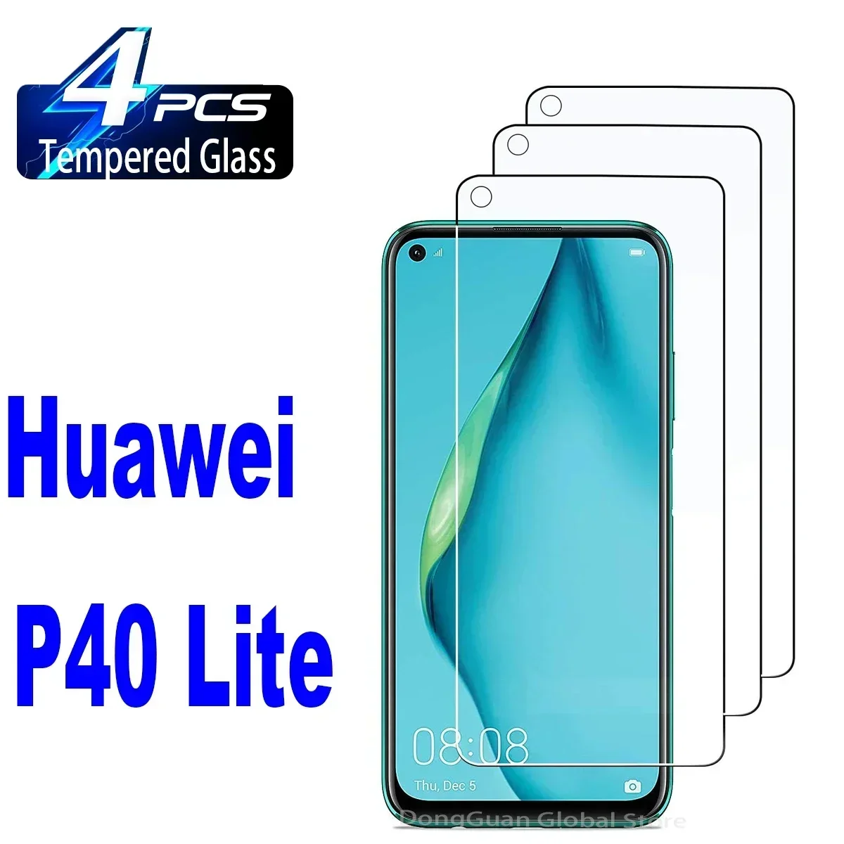 

2/4 шт. 9H закаленное стекло для Huawei P40 Lite Защитная стеклянная пленка для экрана