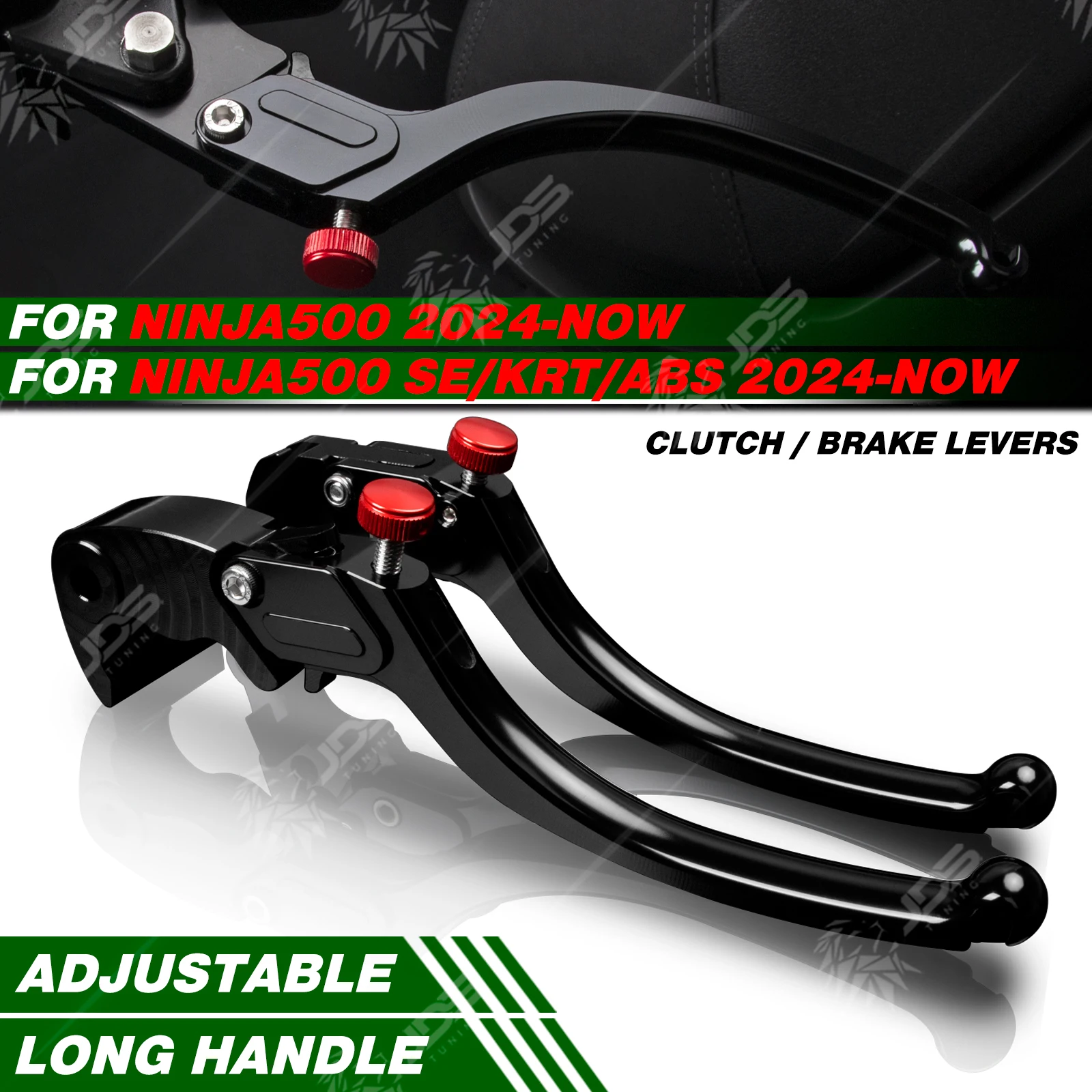

JDSTUNING For Kawasaki NINJA500/SE/KRT/ABS 2024-NOW Stepless Clutch Lever Brake Lever Set Long Handle Levers Accessories Parts