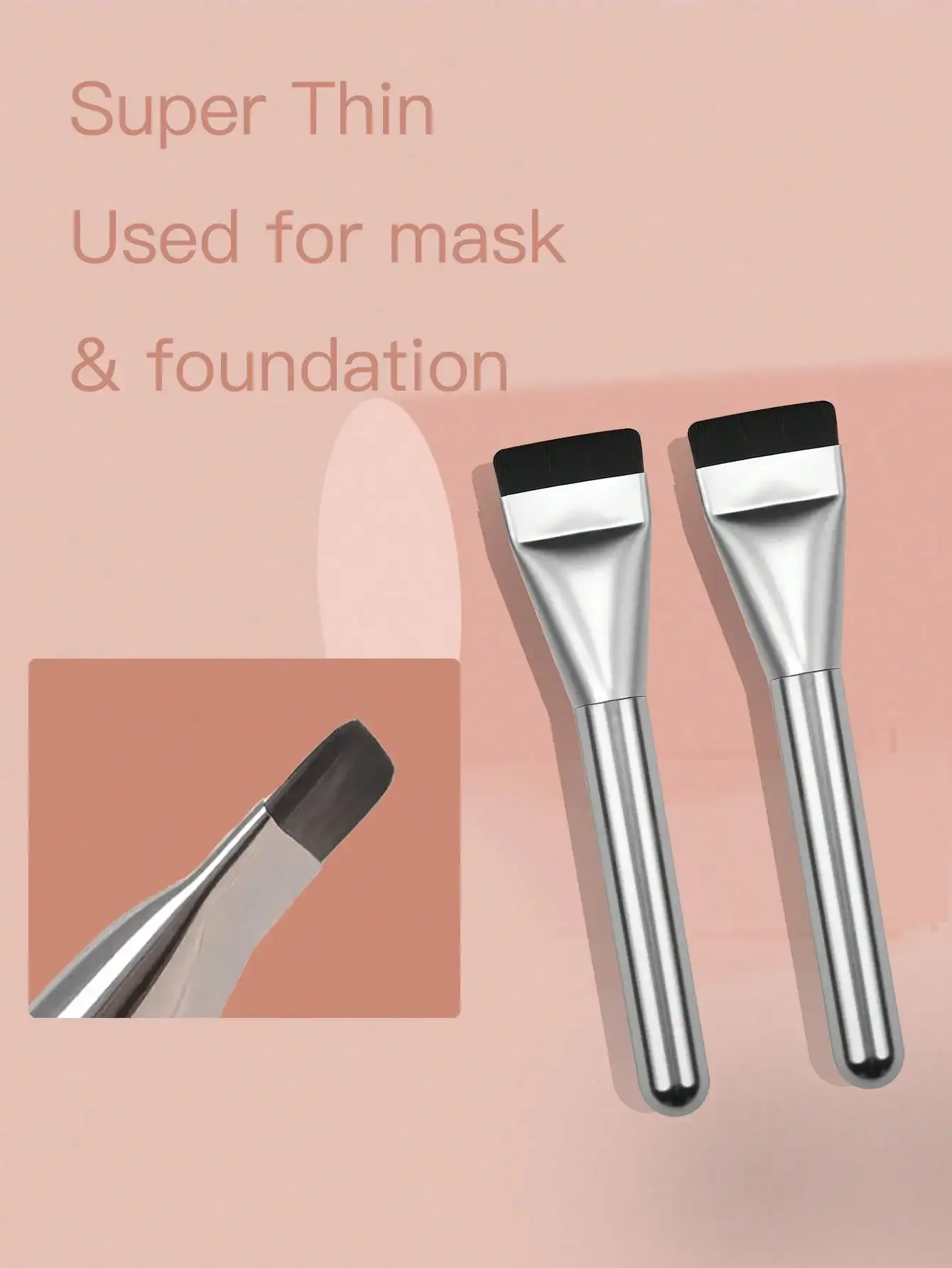 

New Ultra-Thin Straight Line Flat Top Foundation/Mask Brush, Makeup Artist Essential Tool, Invisible Seamless, Travel-Friend