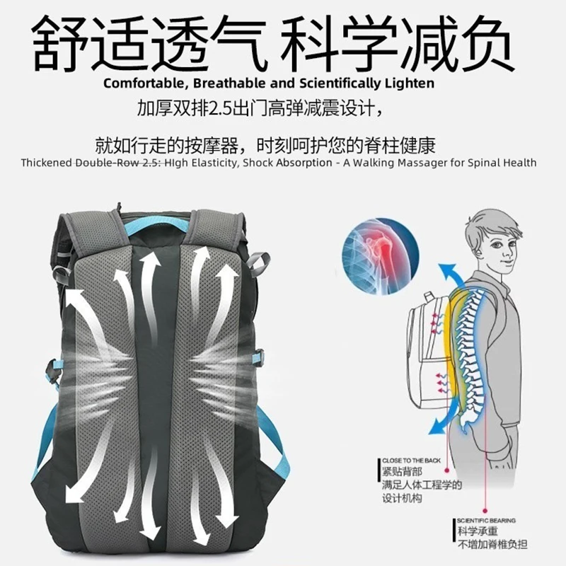 Novas mochilas de ciclismo, bolsas esportivas ao ar livre, bolsas leves para caminhadas e escalada de montanha, bolsas de viagem de grande capacidade