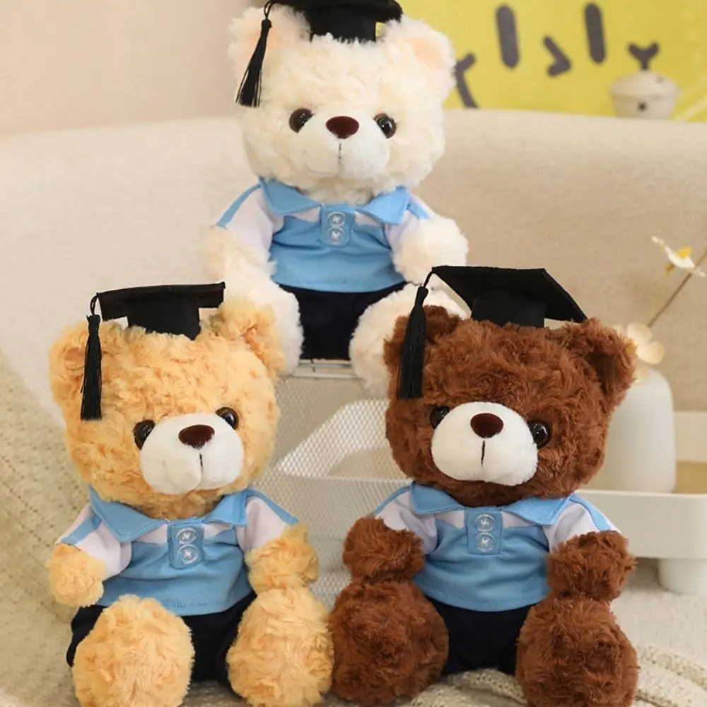 دمية محشوة قبعة الطبيب التخرج دمية دب الكرتون دمية ناعمة البكالوريوس الدب ألعاب من نسيج مخملي يجلس 23 سنتيمتر الدب ألعاب من القطيفة الاطفال