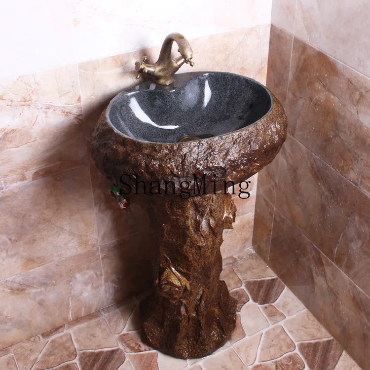 

CL умывальник из натурального камня, колонна из булыжника, умывальник в стиле ретро, антикварный художественный умывальник, напольный умывальник