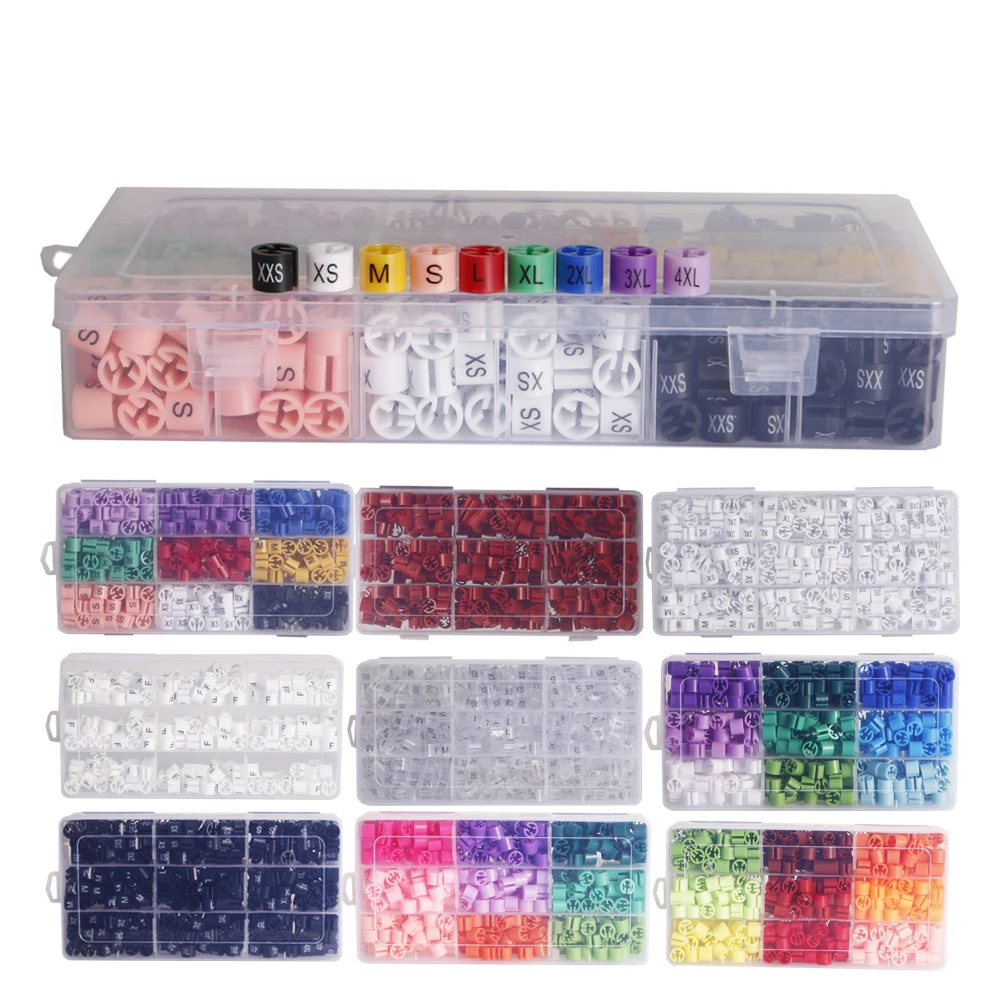 270pcs Hanger Sizer Garment Size Markers Color Coded Size Clips Assortment Set Fit For 2-4mm Hanger