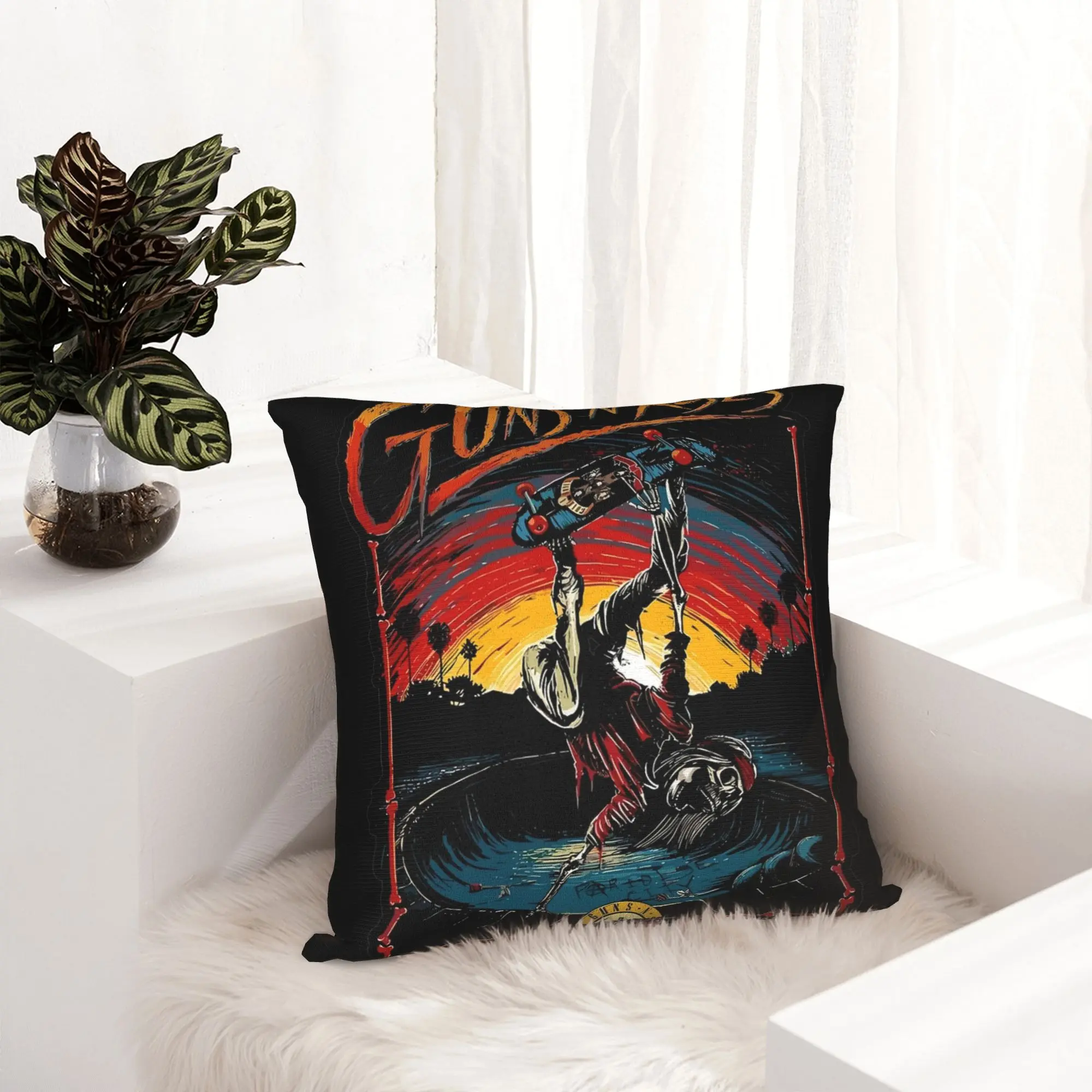 Rock Music Band G-Guns N Roses Pillowcase Printed Polyester Cushion Cover Decorations Pillow Case Cover Home Drop Shipping 45X45
