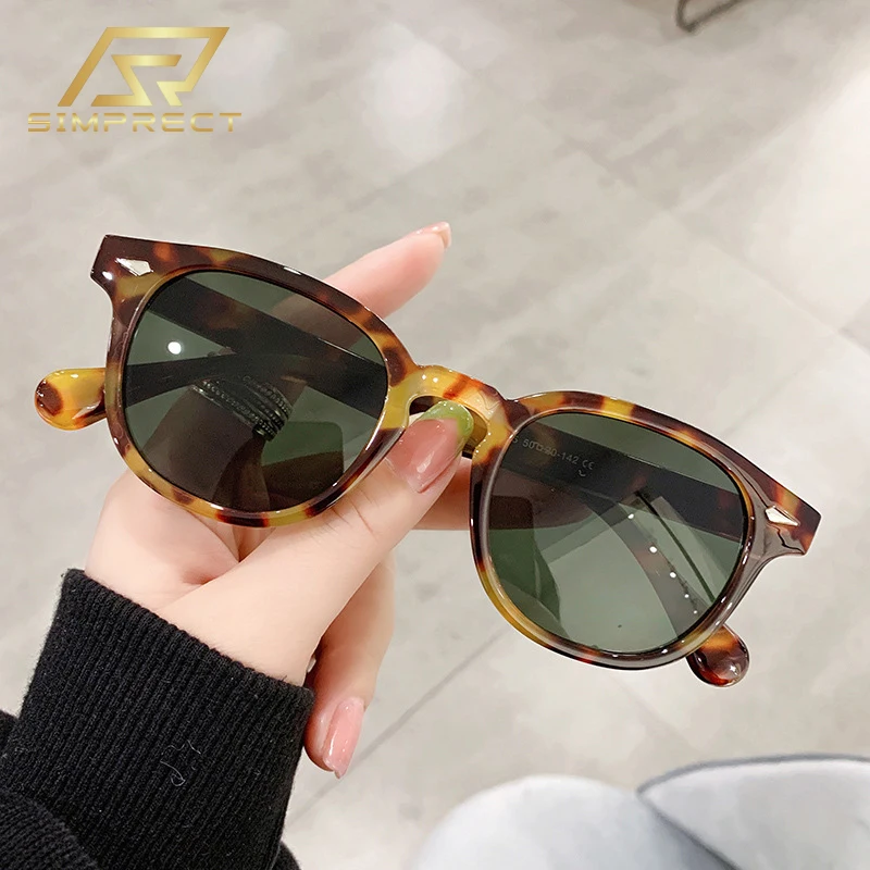 

SIMPRECT Anti Blue Light U400 Round Sunglasses Women / Men 2023 Luxury Brand Designer Sun Glasse Vintage Retro Shades For Women