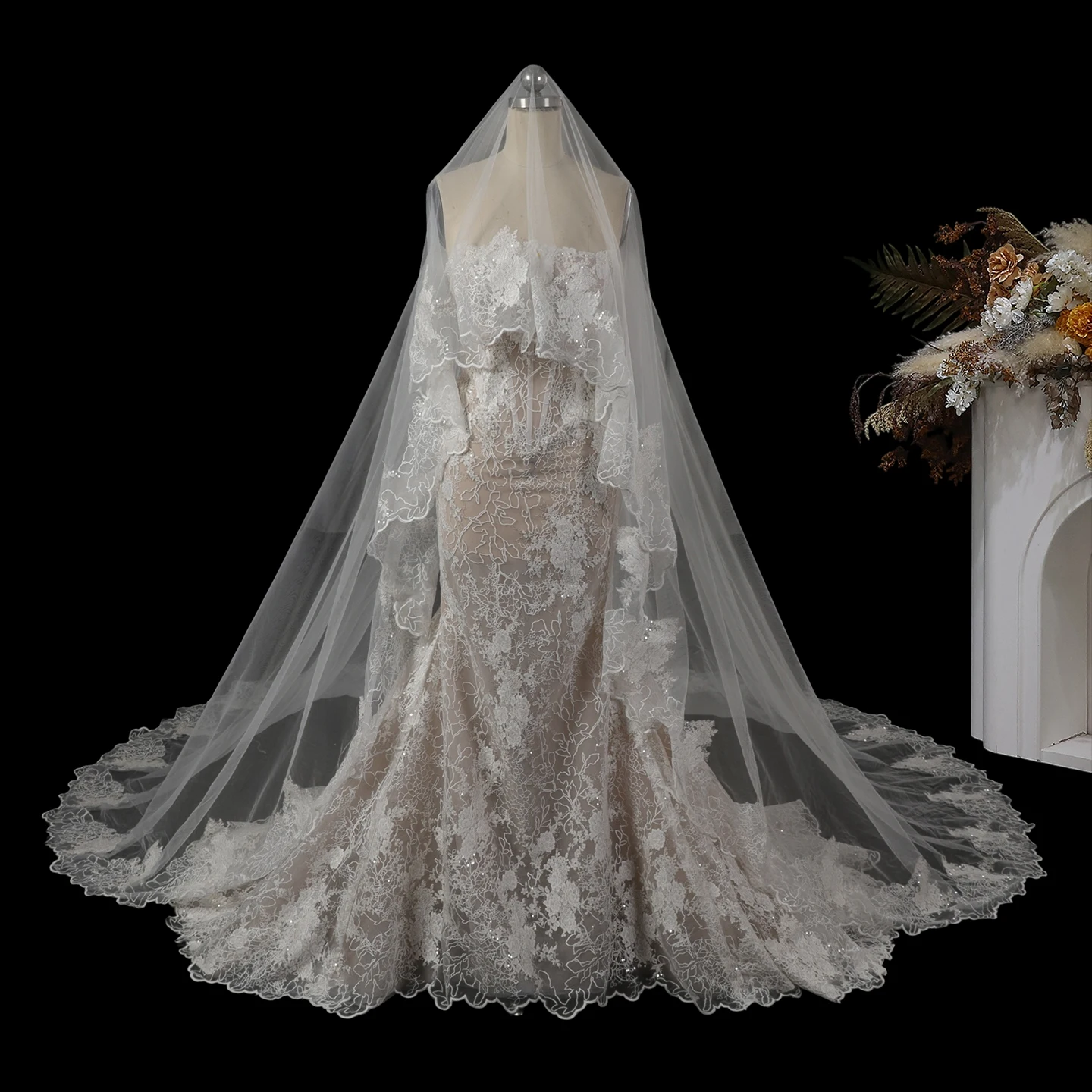 Sharon Said Luxury White Nude Lace Mermaid Wedding Dress Spaghetti Straps Detachable Sleeve Beaded Bridal Gowns SW750 Customized