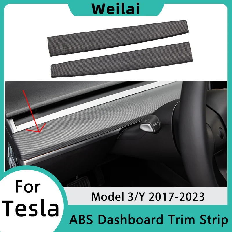 

Dashboard Trim Strip for Tesla Model Y 2024 ABS Center Console Decoration Modification Cover Model 3 2023 Car Interior Accessory