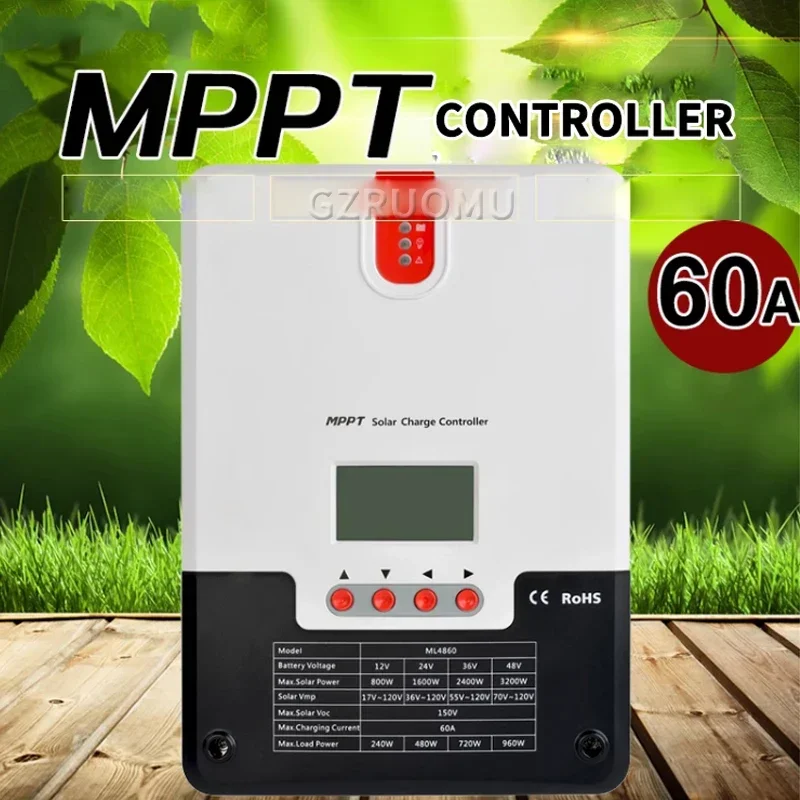 MPPT Solar Charge Controller 20A/30A/40A Solar Battery Panels Charger Regulator LCD Lithium Battery Lead-Acid Universal 12V 24V