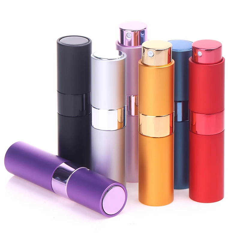 8ML Rattan Pattern Refillable Perfume Bottle Portable Rotary Aluminium Spray Atomizer Empty Spray Perfume Bottle for Travel