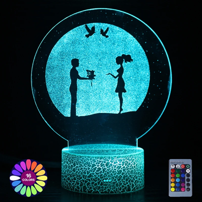 Newest 3D Lamp For Girlfriend Gift Girls Bedroom Decoration Night Light USB Battery Power Led Desk Lamp Room Decor Nightlights