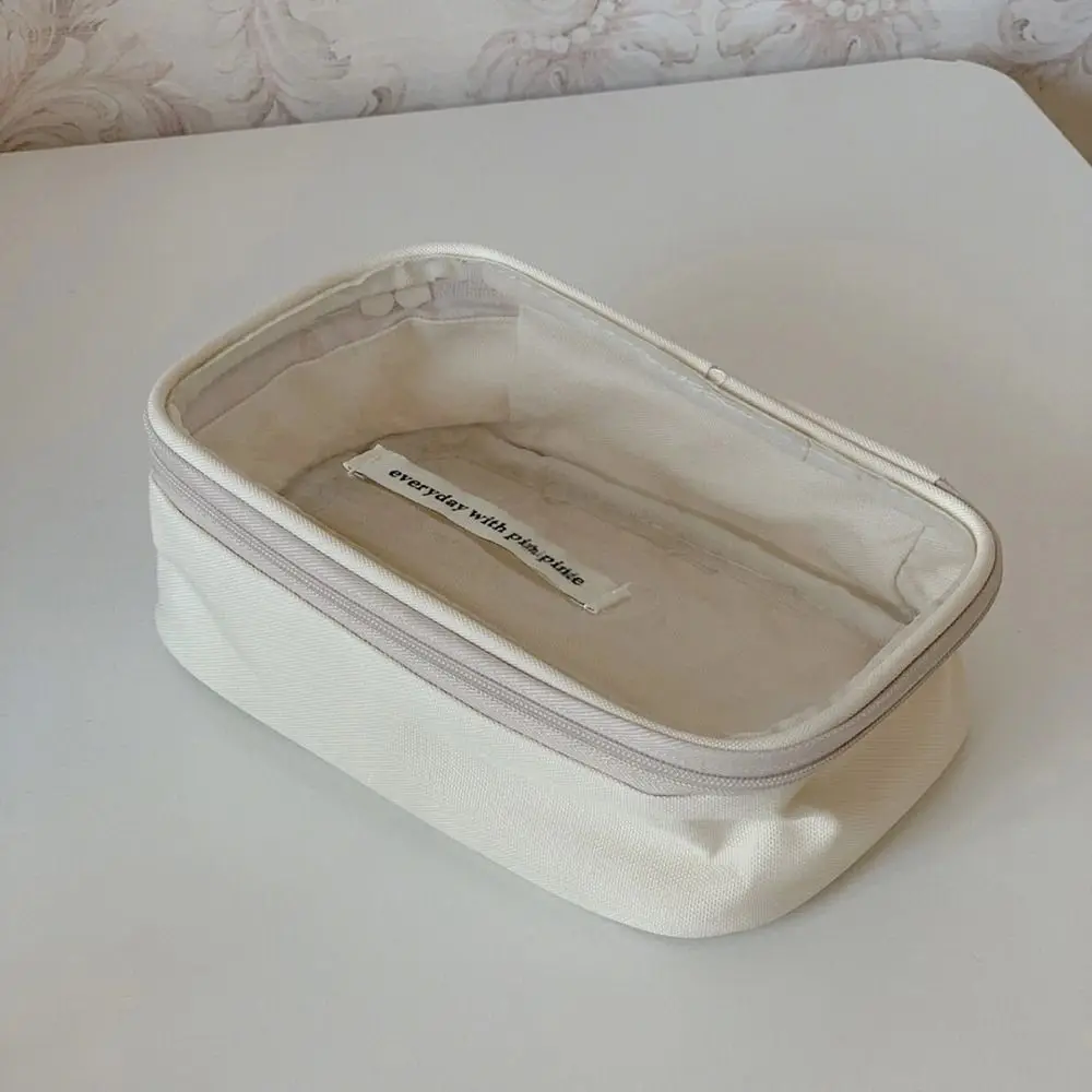 حقيبة أقلام PVC عالية الجودة شفافة مقاومة للماء مقلمة ذات سعة كبيرة حقيبة أدوات مكتبية للمكتب المدرسي