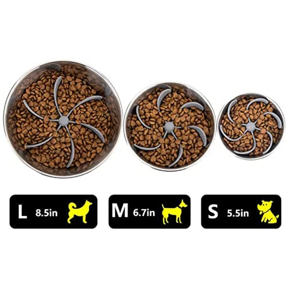 ABXF-Slow Feeder Dog Bowl Inserts Slow Eater Dog Bowl Suitable For Dogs Compatible With Regular And Elevated Dog Bowls