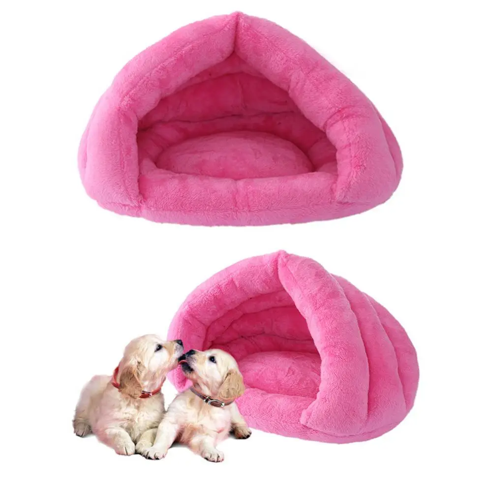 Plush Dog Cat Sleeping Bed Cave Cuddle Soft Cushion Hooded Warm Pet Supplies Warm Fleece Cat Bed Soft Kitten Nest Kennel Tent