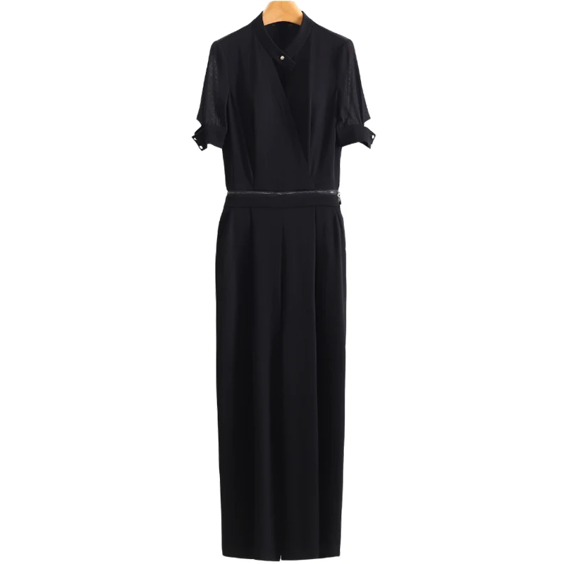 ヘビーウェイトカジュアルワンピースパンツ レディース ハイウエスト ポリエステル混紡 快適フィット 秋シーズン ファッションブランド